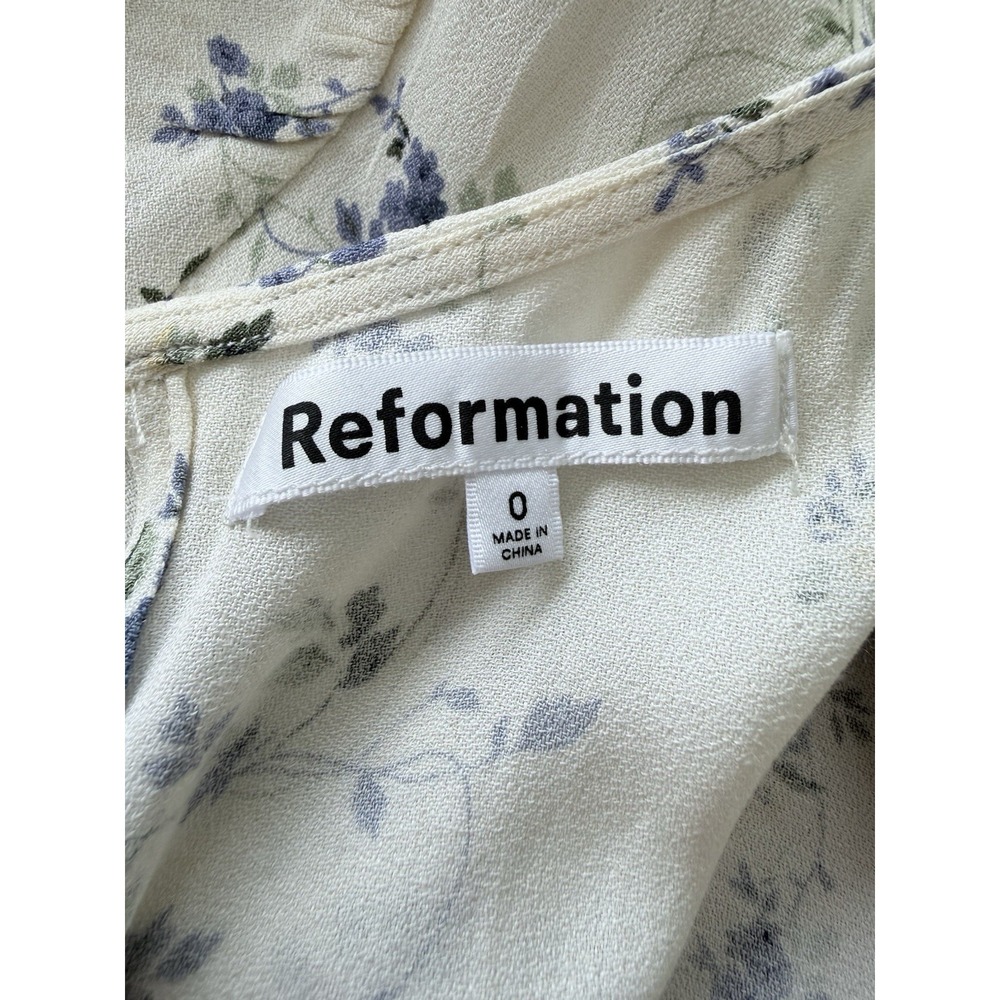 NWT Reformation Frasier Dress Madeline Floral Ruched Side Slit Midi Size 0 NEW - Picture 8 of 14